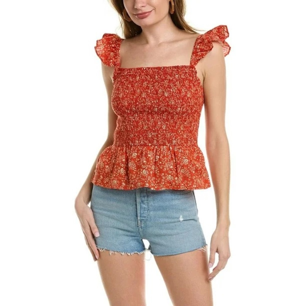 Madewell Lucie Floral Smocked Peplum Top